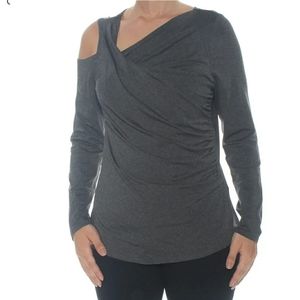 Vince Camuto cold shoulder ruched long sleeve top